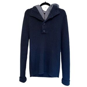 Men's Brody Size Medium Blue and Grey Sweater - Layered Look